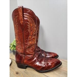 Corral Men's Cowboy Boots Eel Skin Leather Size 10D 150317